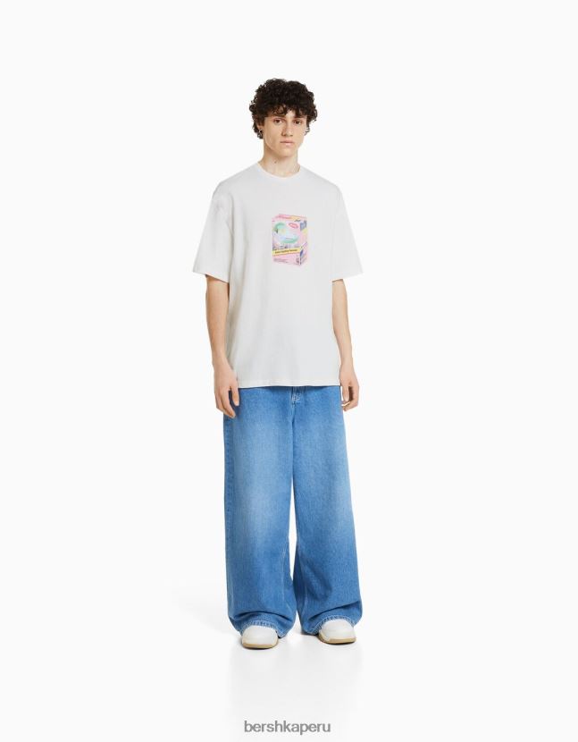 otro Bershka hombres playera de manga corta con estampado boxy fit 806J6B2823