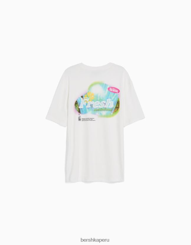 otro Bershka hombres playera de manga corta con estampado boxy fit 806J6B2823