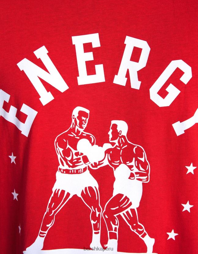 rojo Bershka hombres camiseta boxy fit de manga corta con estampado de boxeo 806J6B2706