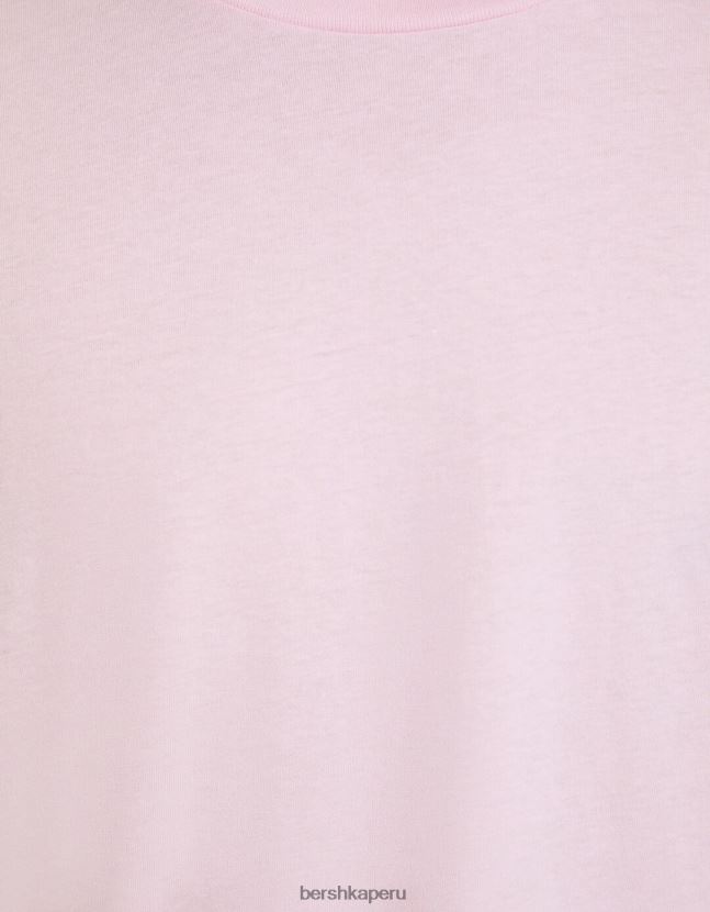 rosa Bershka hombres camiseta regular fit de manga corta 806J6B2794