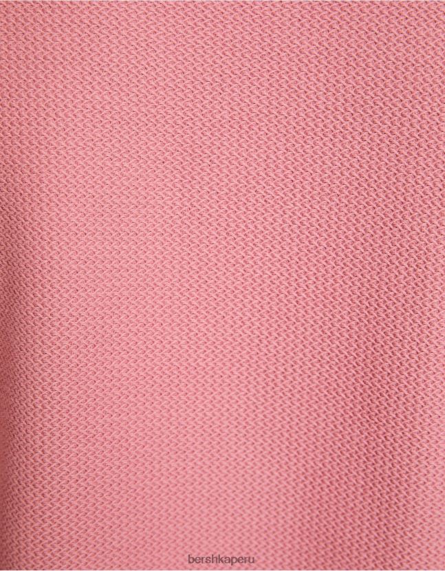 rosa Bershka hombres camiseta texturizada de manga corta 806J6B2774