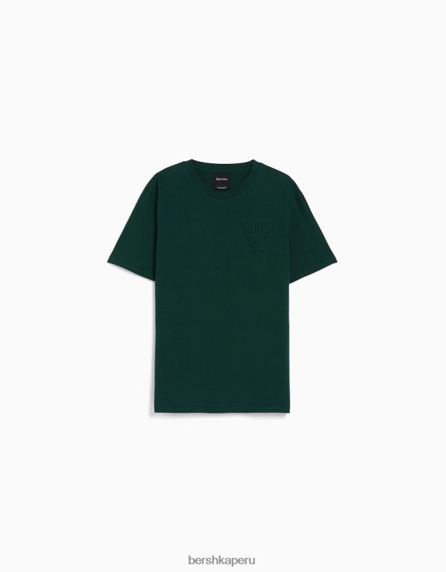 verde Bershka hombres camiseta de manga corta de ajuste fácil 806J6B2718