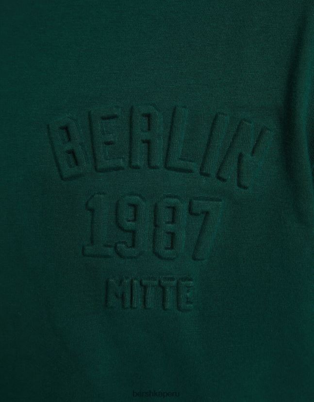 verde Bershka hombres camiseta de manga corta de ajuste fácil 806J6B2718