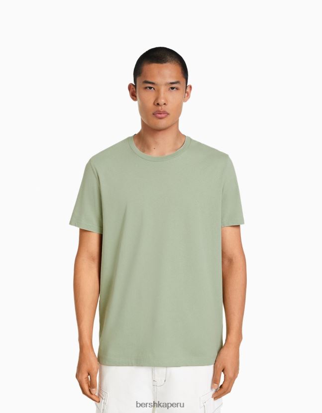 verde Bershka hombres camiseta regular fit de manga corta 806J6B2796