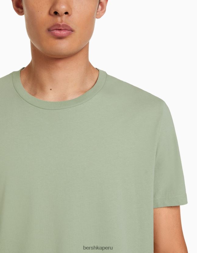 verde Bershka hombres camiseta regular fit de manga corta 806J6B2796