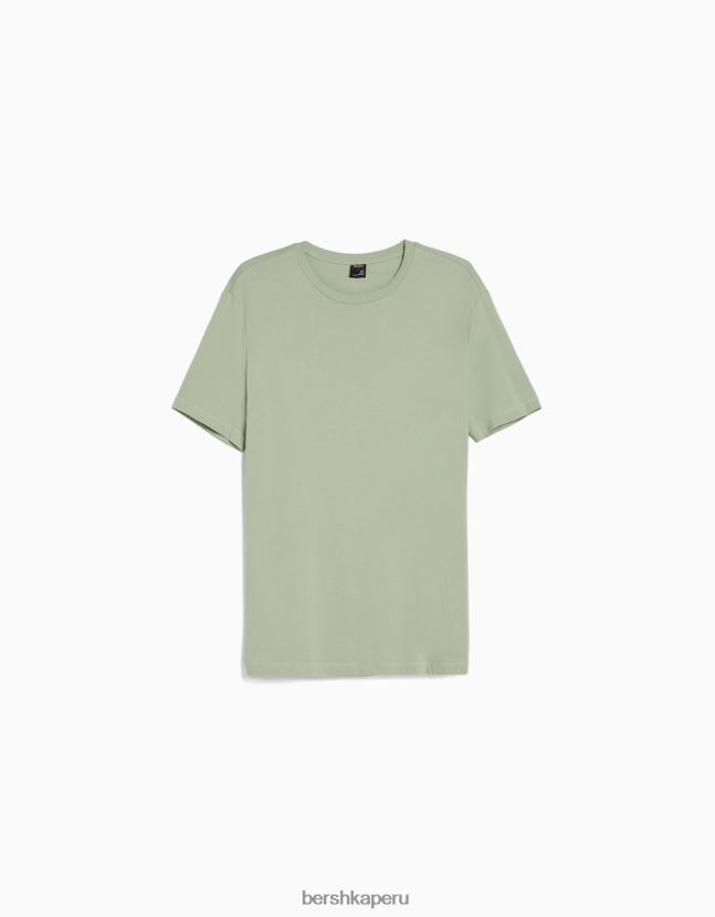 verde Bershka hombres camiseta regular fit de manga corta 806J6B2796
