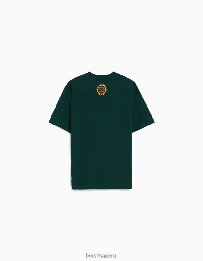 verde Bershka hombres playera de manga corta con estampado boxy fit 806J6B2654