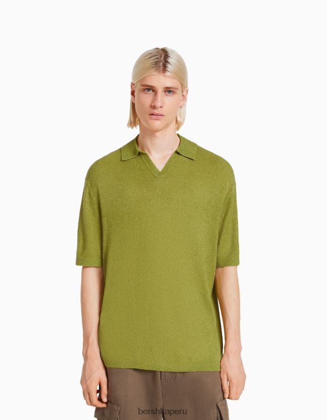verde Bershka hombres polo de manga corta 806J6B2775
