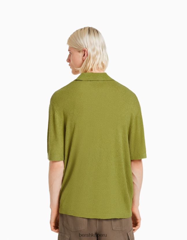 verde Bershka hombres polo de manga corta 806J6B2775