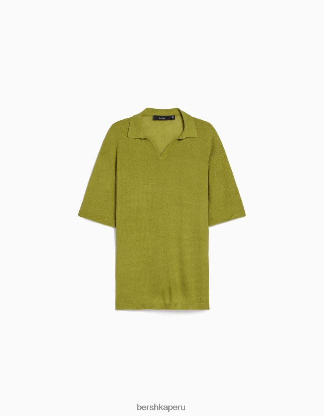 verde Bershka hombres polo de manga corta 806J6B2775