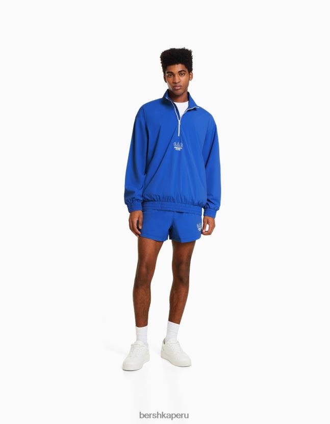 azul Bershka hombres chamarra ligera en mezcla de nailon 806J6B3072