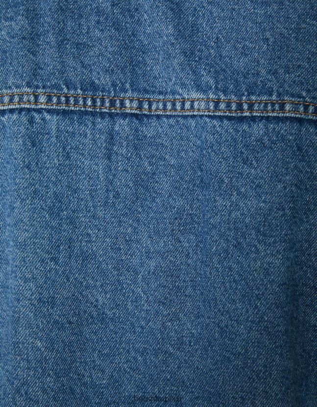 azul Bershka hombres chaqueta vaquera con forro polar 806J6B3101