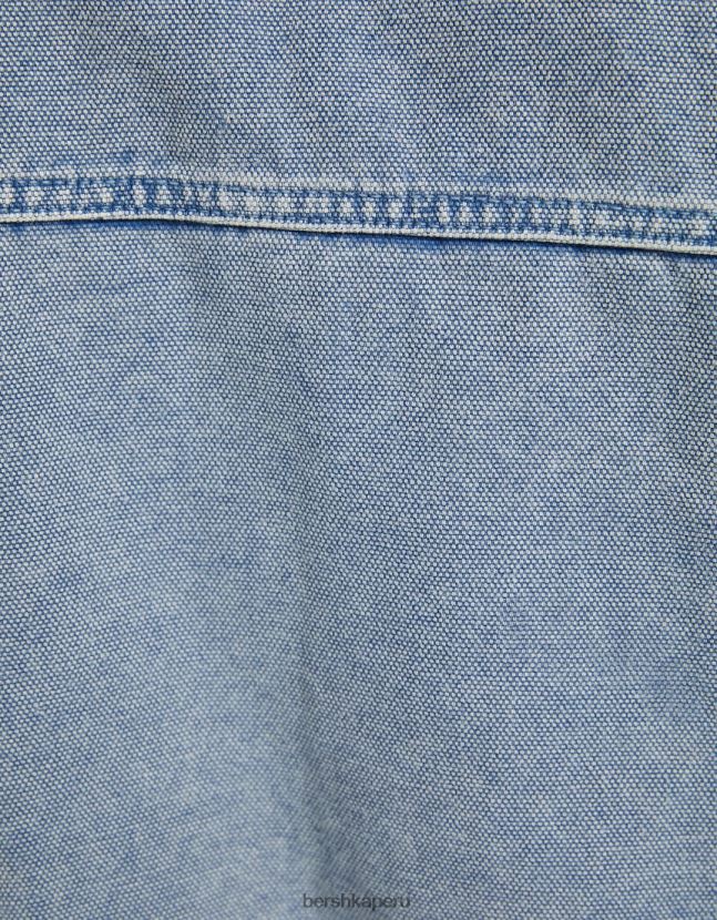 azul claro Bershka hombres chaqueta bomber de algodón 806J6B3105