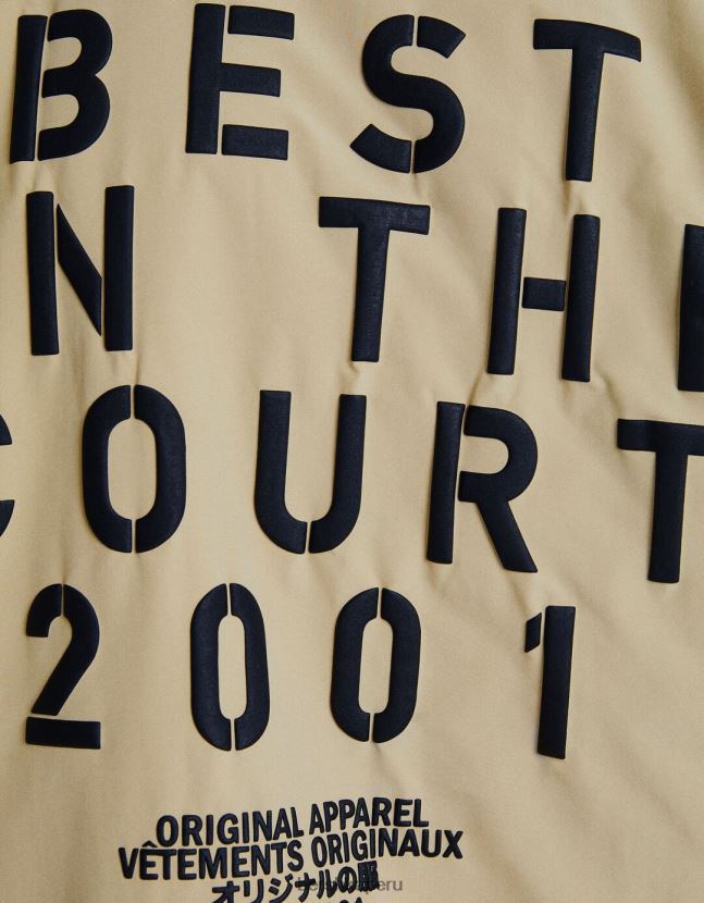 camello Bershka hombres chaqueta con estampado en la espalda 806J6B3049