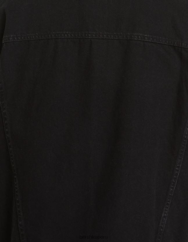 negro Bershka hombres chamarra de mezclilla oversize 806J6B3054