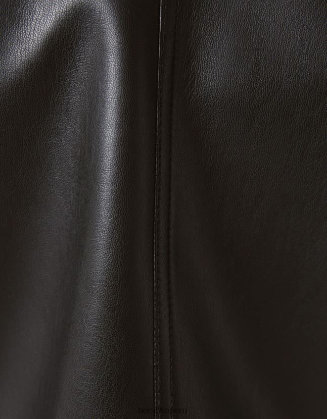 negro Bershka hombres chaqueta biker de piel sintética 806J6B3083