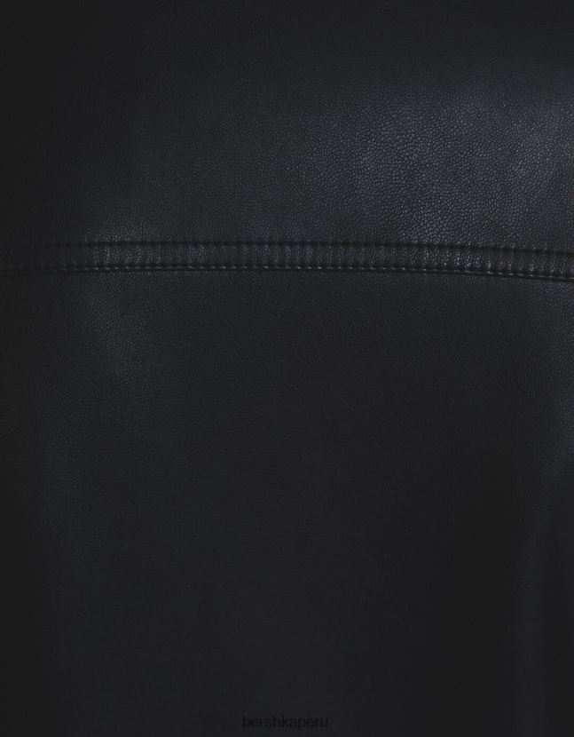 negro Bershka hombres chaqueta biker de piel sintética 806J6B3084