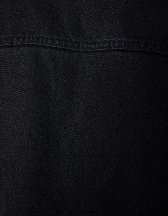 negro Bershka hombres chaqueta vaquera con forro polar 806J6B3100