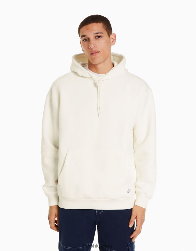 blanquecino Bershka hombres sudadera con capucha de gran tamaño 806J6B2953