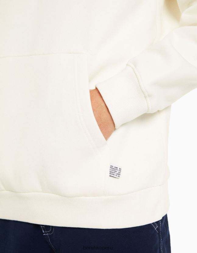 blanquecino Bershka hombres sudadera con capucha de gran tamaño 806J6B2953