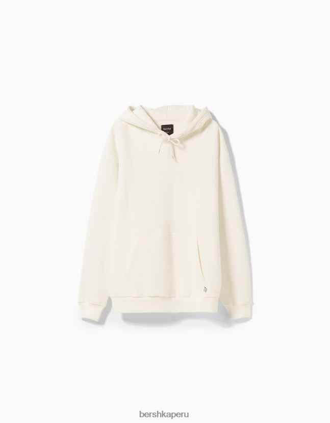 blanquecino Bershka hombres sudadera con capucha de gran tamaño 806J6B2953