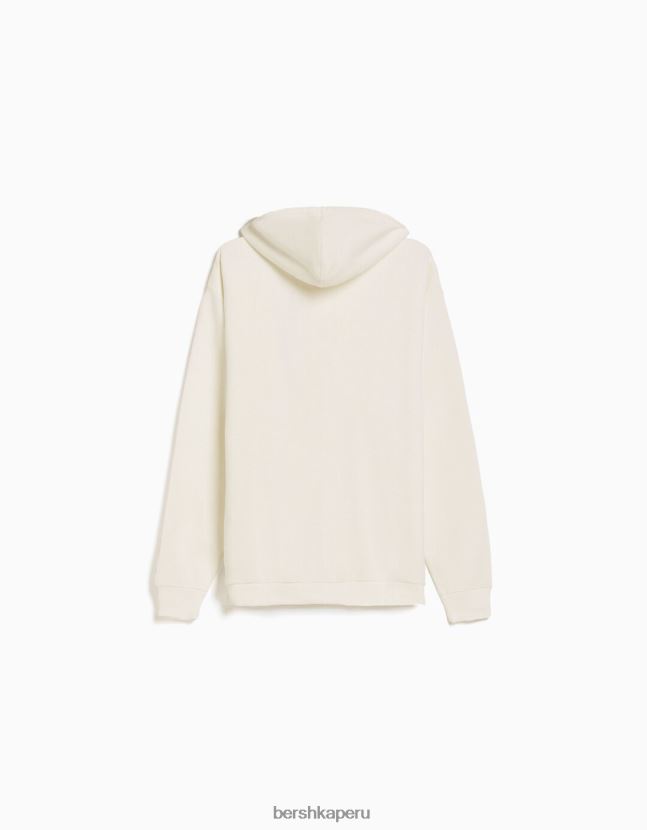 blanquecino Bershka hombres sudadera con capucha de gran tamaño 806J6B2953