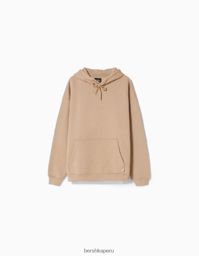 camello Bershka hombres sudadera con capucha de gran tamaño 806J6B2959
