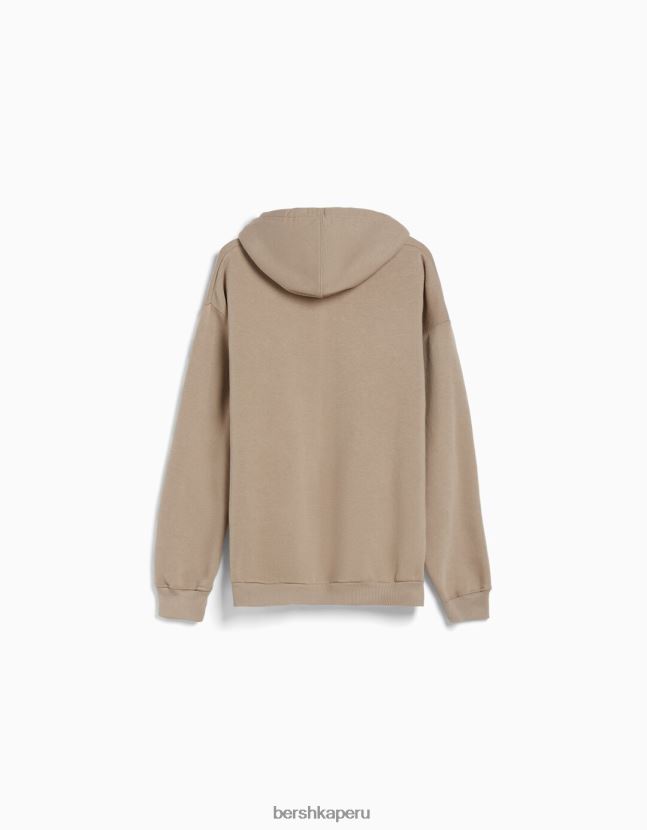 camello Bershka hombres sudadera con capucha de gran tamaño 806J6B2959