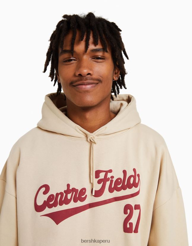 camello Bershka hombres sudadera con capucha de la universidad 806J6B2989