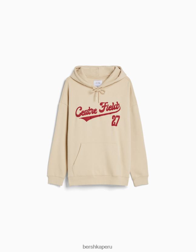 camello Bershka hombres sudadera con capucha de la universidad 806J6B2989