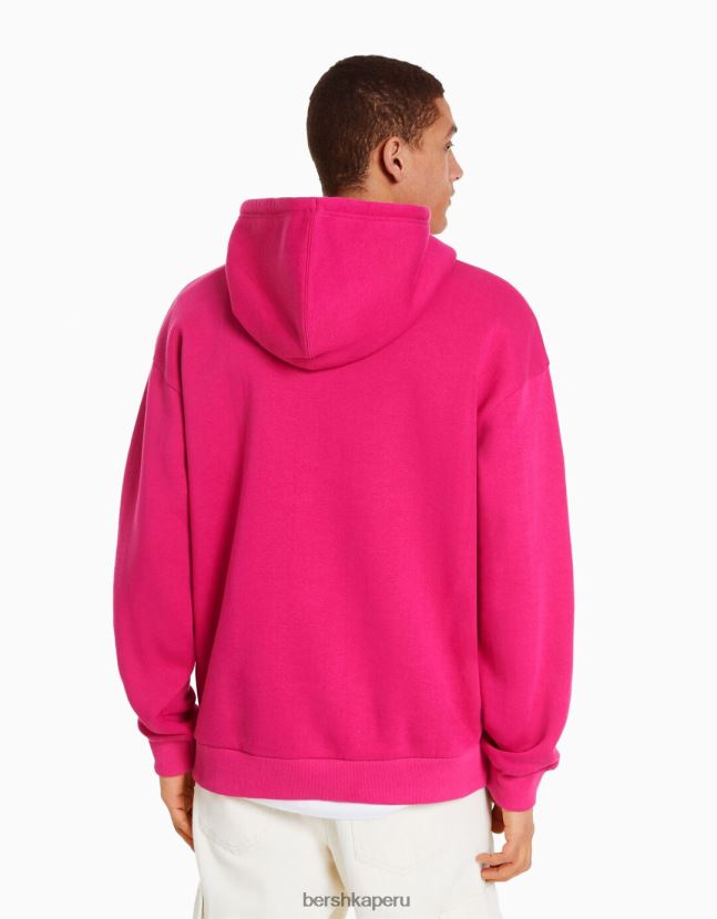 fucsia Bershka hombres sudadera con capucha de gran tamaño 806J6B2955