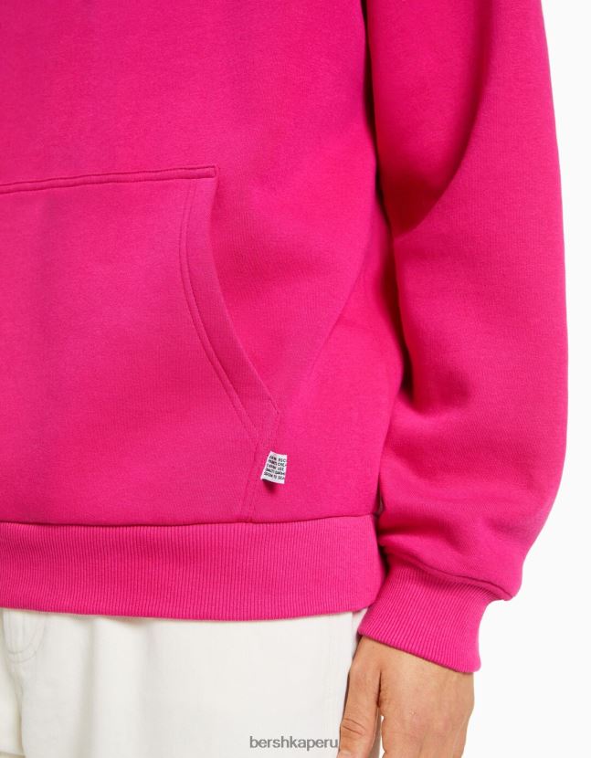 fucsia Bershka hombres sudadera con capucha de gran tamaño 806J6B2955