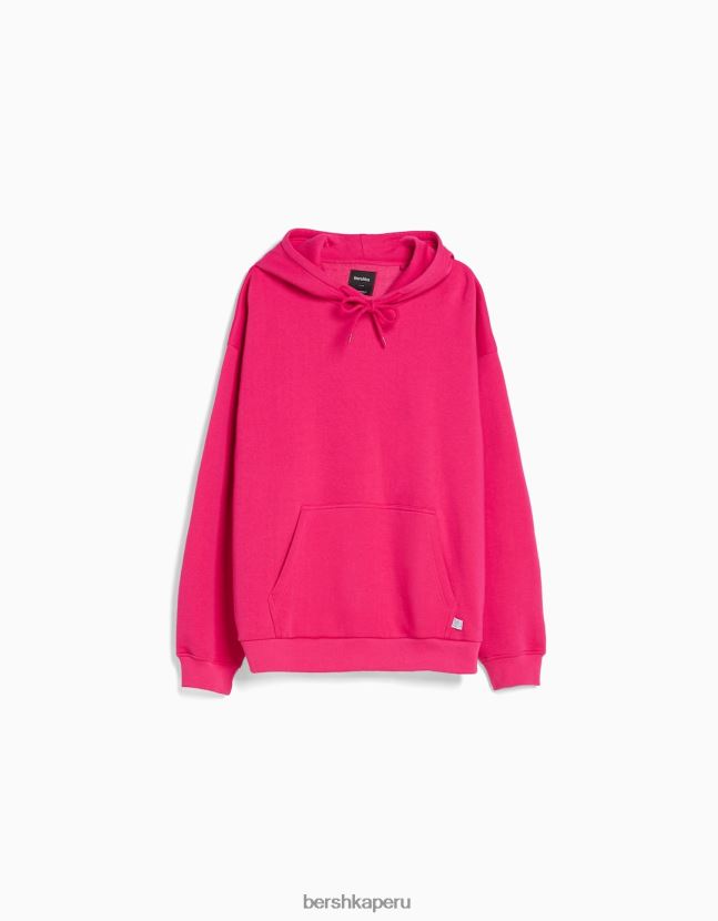 fucsia Bershka hombres sudadera con capucha de gran tamaño 806J6B2955