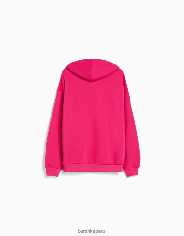 fucsia Bershka hombres sudadera con capucha de gran tamaño 806J6B2955