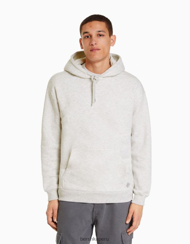 gris Bershka hombres sudadera con capucha de gran tamaño 806J6B2957