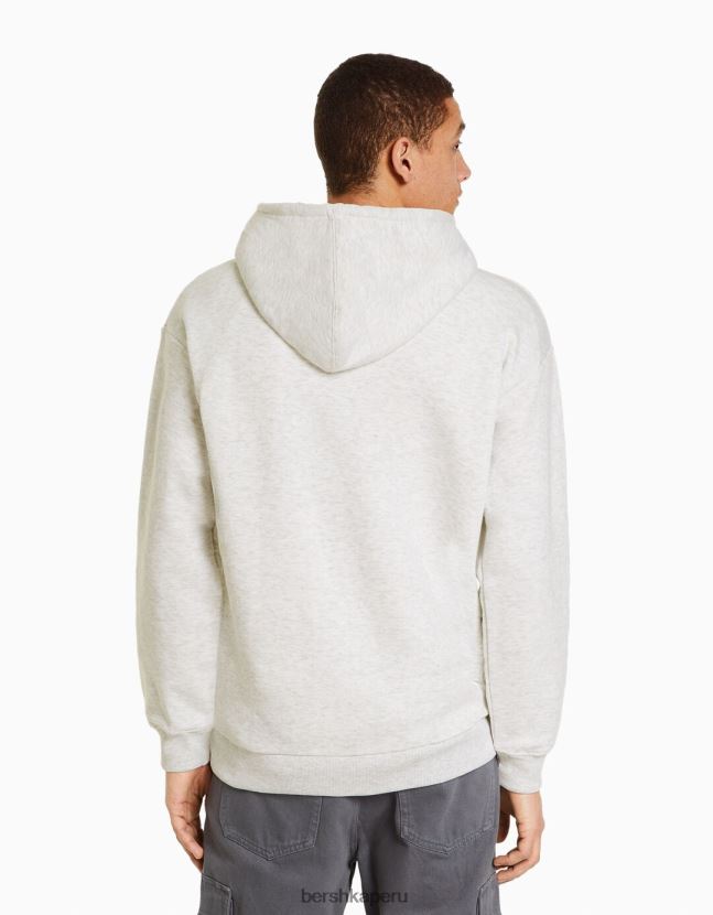 gris Bershka hombres sudadera con capucha de gran tamaño 806J6B2957