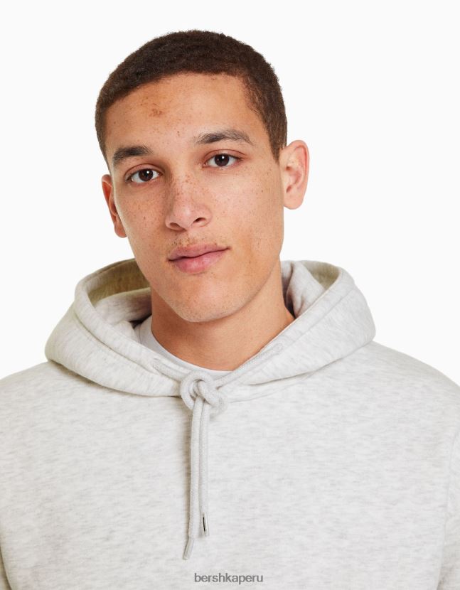 gris Bershka hombres sudadera con capucha de gran tamaño 806J6B2957