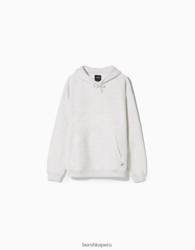 gris Bershka hombres sudadera con capucha de gran tamaño 806J6B2957
