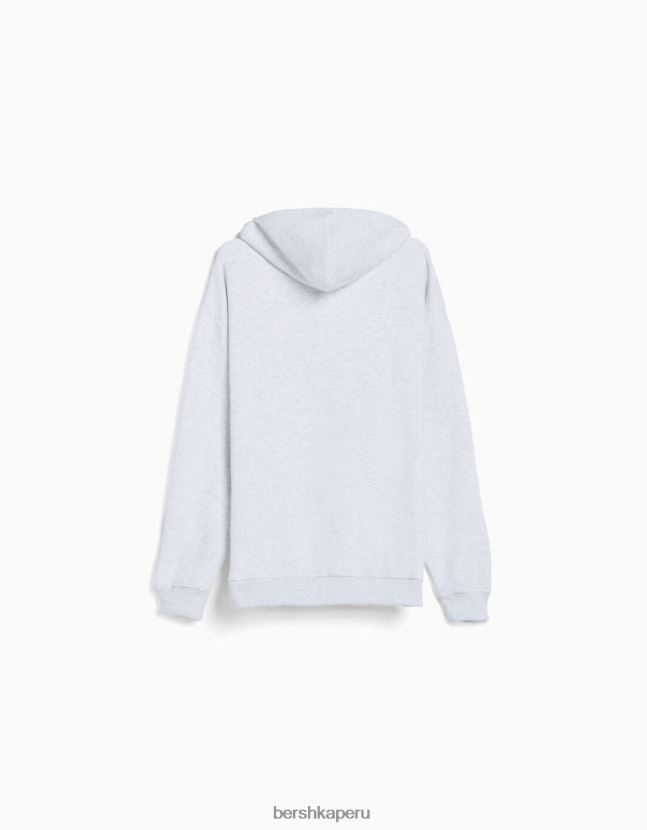 gris Bershka hombres sudadera con capucha de gran tamaño 806J6B2957