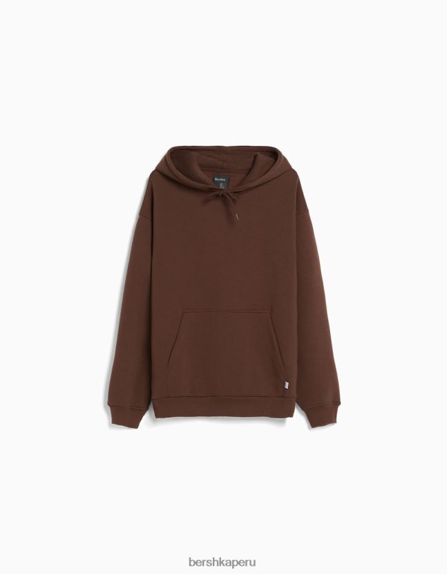 marrón Bershka hombres sudadera con capucha de gran tamaño 806J6B2958