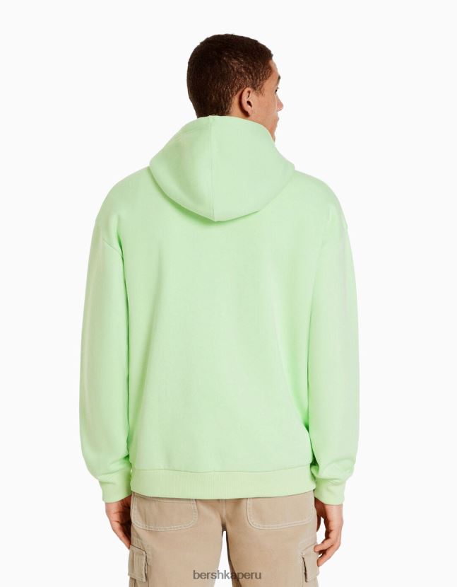 verde Bershka hombres sudadera con capucha de gran tamaño 806J6B2954