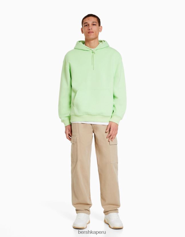 verde Bershka hombres sudadera con capucha de gran tamaño 806J6B2954