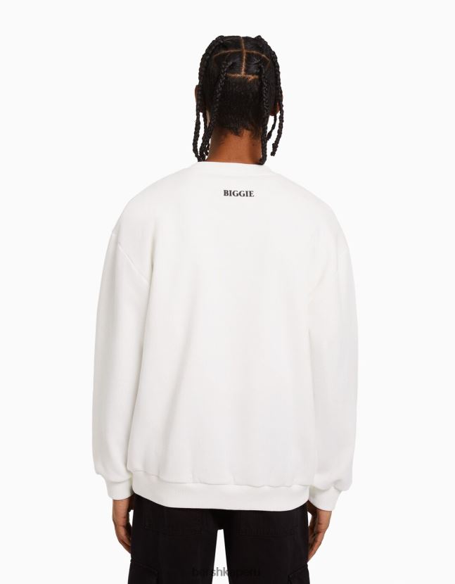 blanco Bershka hombres el notorio gran sudadera estampada 806J6B2986