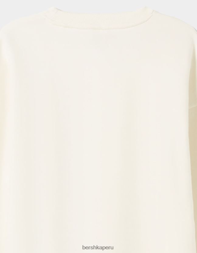 blanquecino Bershka hombres sudadera oversize con cuello redondo 806J6B2995