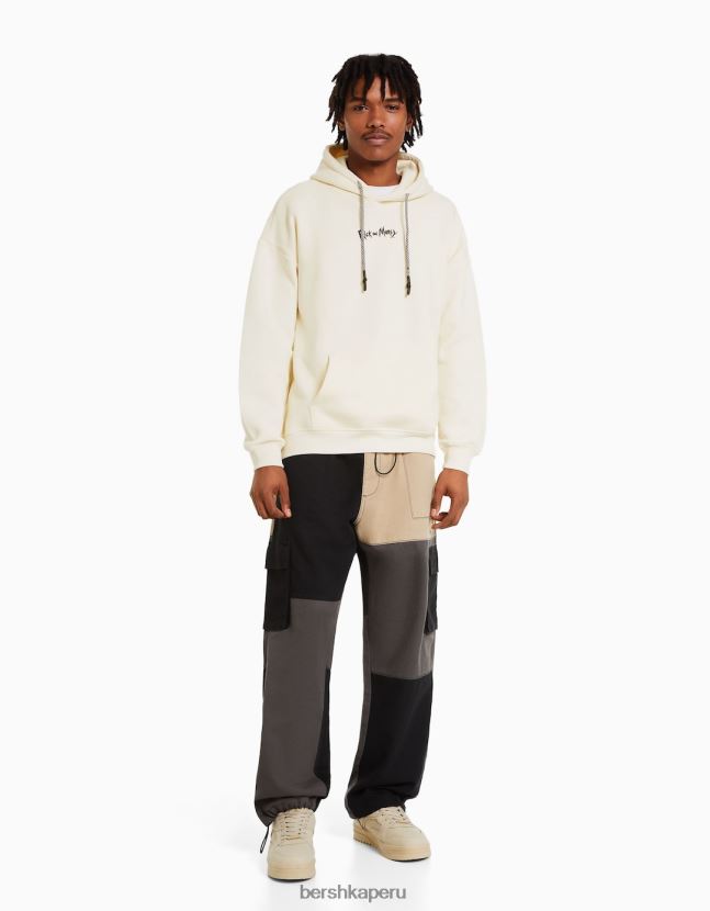 crema Bershka hombres sudadera con estampado de rick y morty 806J6B2972