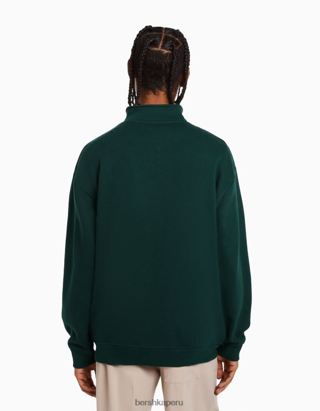 exclusivo Bershka hombres sudadera con cremallera y cuello alto 806J6B2964