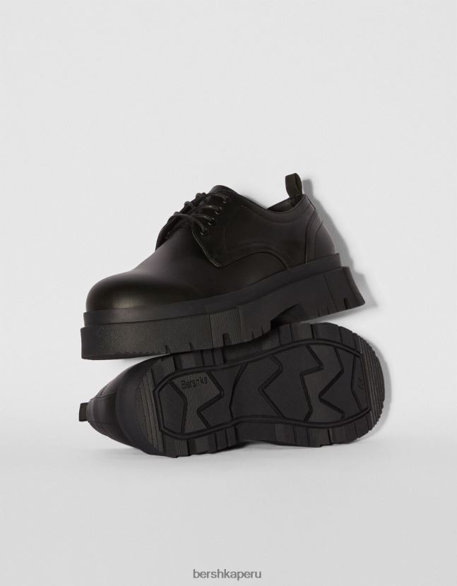 negro Bershka hombres zapatos de vestir con suela track 806J6B3457