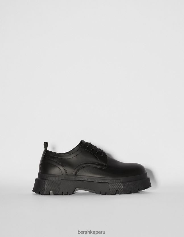 negro Bershka hombres zapatos de vestir con suela track 806J6B3457