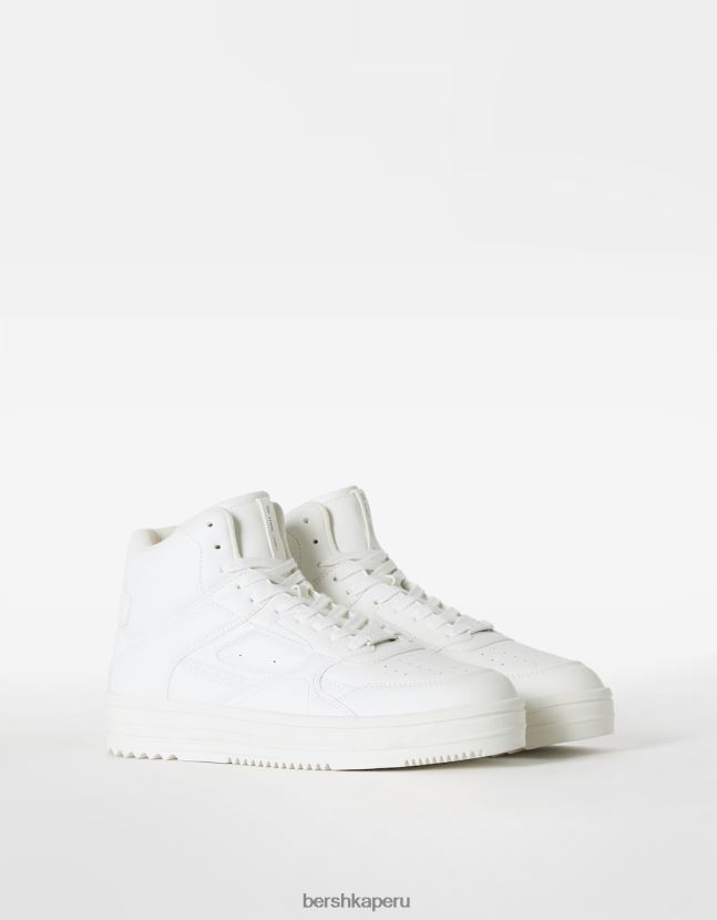 blanco Bershka hombres altas zapatillas de deporte superiores 806J6B3464