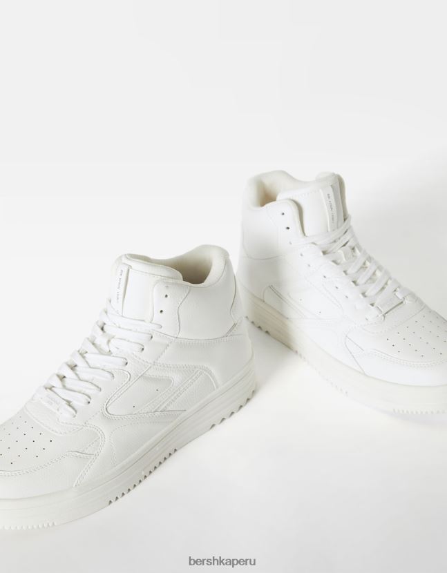 blanco Bershka hombres altas zapatillas de deporte superiores 806J6B3464